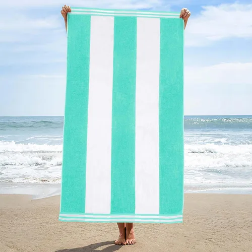 Miniatura 51 de Superior Juego de toallas de playa de algodón de gran tamaño de 4 piezas, toallas absorbentes para baño, playa, piscina, natación, adultos, niños