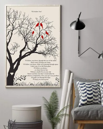 Miniatura 3 de Póster impreso con letras de I'll Follow You (16 x 24 pulgadas)
