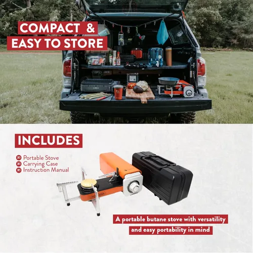 Miniatura 6 de GasOne GS-8300 - Estufa compacta de butano con estuche de transporte, estufa portátil plegable