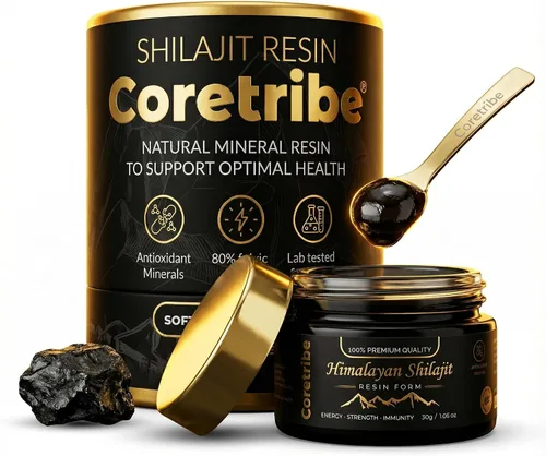 Resina Shilajit – 1.06 oz de resina altamente purificada con 80% de ácido fúlvico, 85+ oligominerales – Suplemento auténtico para energía natural,