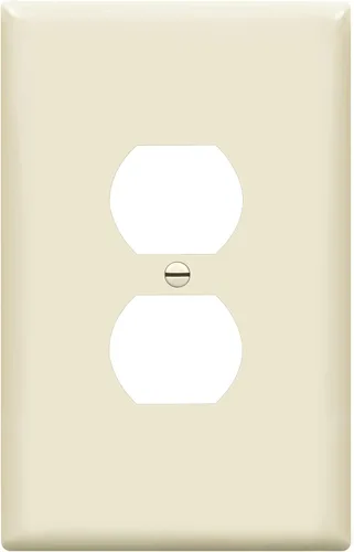 Miniatura 63 de ENERLITES Placa de pared de salida de receptáculo dúplex de tamaño mediano, placas de cubiertas de toma de corriente, tamaño medio de 1 banda, 4.88