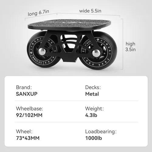 Miniatura 6 de FreeSkates Patines Portátiles de Deriva para Carretera con Plataforma de Aleación de Aluminio Antideslizante, Patineta Dividida con Ruedas de PU