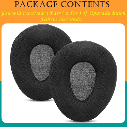 Miniatura 6 de Almohadillas de repuesto de espuma viscoelástica compatibles con PowerLocus Bluetooth Heaphone Tela, color negro