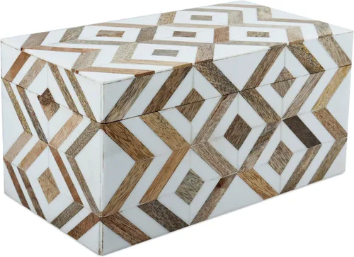 Miniatura 90 de Handicrafts Home Caja de recuerdo decorativa de 8 x 5 – Pequeña caja organizadora con tapa, almacenamiento decorativo Boho, caja de memoria retro