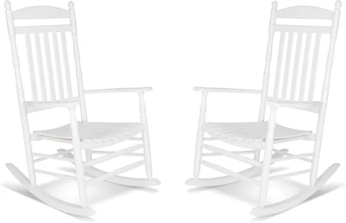 Miniatura 10 de Silla mecedora de madera moderna de Shine Company, balancín de porche ergonómico de asiento ancho, color negro