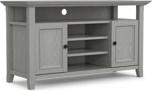 Miniatura 15 de SIMPLIHOME Amherst - Soporte de TV de transición de madera maciza de 72 pulgadas de ancho, estilo rústico marrón envejecido, para televisores