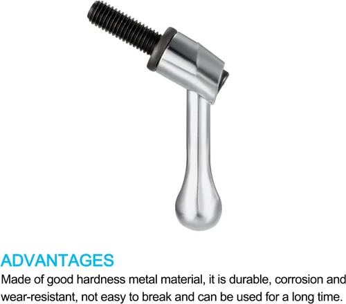 Miniatura 3 de METALLIXITY Mango de sujeción ajustable (M10 x 0.984 in), 1 unidad, mango de nivel de trinquete de botón macho de metal, para equipos