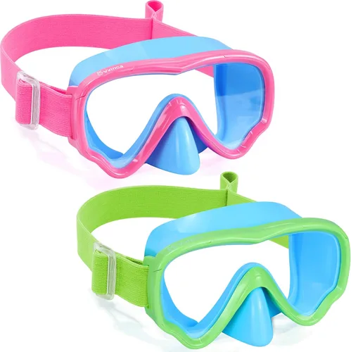 Miniatura 11 de Vvinca Gafas de natación para niños con cubierta para la nariz, máscara de buceo, correa de tela antivaho anti roturas para niños de 3 a 15 años