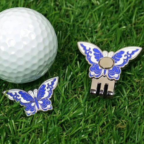 Miniatura 2 de Mariposa Golf Bal L Marcador con clip para sombrero de golf para damas golfistas clip magnético para sombrero para mujeres golfistas