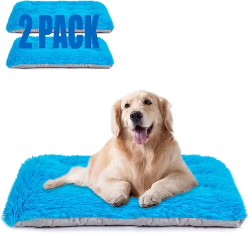 Miniatura 24 de Cama lavable a máquina, almohadilla de felpa de lujo para perros y gatos, tapete inferior antideslizante para perrera, camas peludas para razas