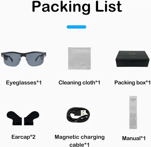 Miniatura 7 de Lentes inteligentes Bluetooth, gafas de audio y música, lentes de sol polarizados para hombres y mujeres, lentes de sol deportivos de oreja abierta