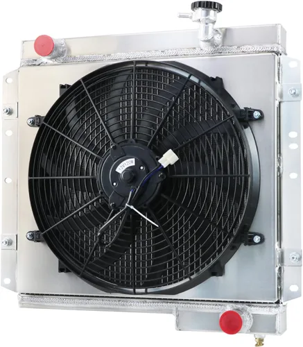 Miniatura 2 de Radiador para Toyota Landcruiser FJ40 FJ45 Gasolina 4.2 3.9L L6 1970-1980, radiador de aluminio de 4 filas + cubierta / ventilador + kit de relé