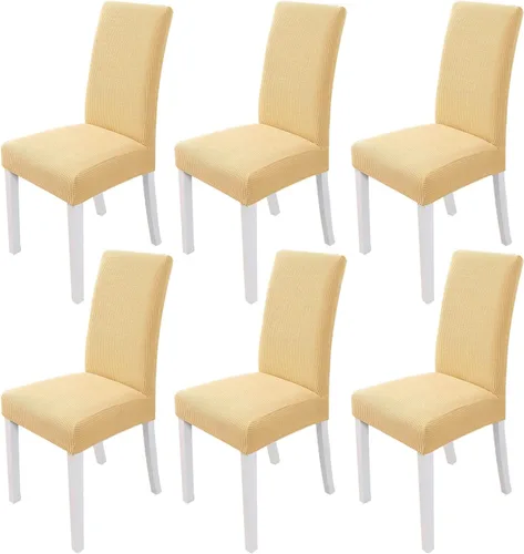 Miniatura 8 de PETCUTE Fundas elásticas para sillas de comedor, fundas elásticas antideslizantes para sillas de comedor, color gris, paquete de 2