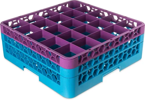 Miniatura 10 de Carlisle FoodService Products RG9-214 OptiClean Estante de vidrio con 9 compartimentos con 2 extensores, 7.12 pulgadas, polipropileno, azul
