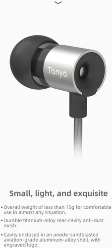 Fanmusic TANCHJIM Tanya 7MM Dynamic Earphone 0.138 in Line Plug Auriculares HiFi con Micrófono (0.138 in con micrófono)