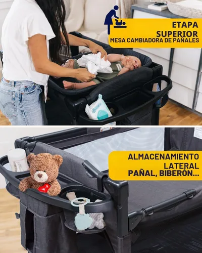 Miniatura 4 de BEKA cuna para bebé de 4 en 1 para colocar al lado de la cama, cuna para bebé de 4 funciones, cuna para colocar al lado de la cama, corralito, mesa