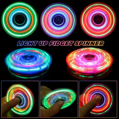 Miniatura 2 de Gigilli Paquete de 8 juguetes giratorios para niños de 4 a 8 a 12, bolsas de regalos con luz LED, regalos de fiesta, juguetes a granel para niños