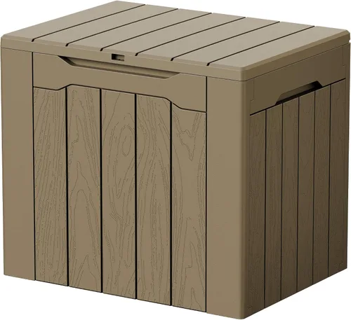 Miniatura 39 de Devoko 29 Gallon Waterproof Outdoor Storage Box Resin Deck Box Lockable and UV Resistant for Patio Furniture, Garden Tools (Black, 29 Gallon)