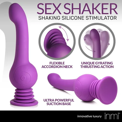 Miniatura 2 de INMI Sex Shaker Silicona para hombres, mujeres y parejas. Consolador giratorio recargable, impermeable y potente, 1 pieza, morado. Púrpura