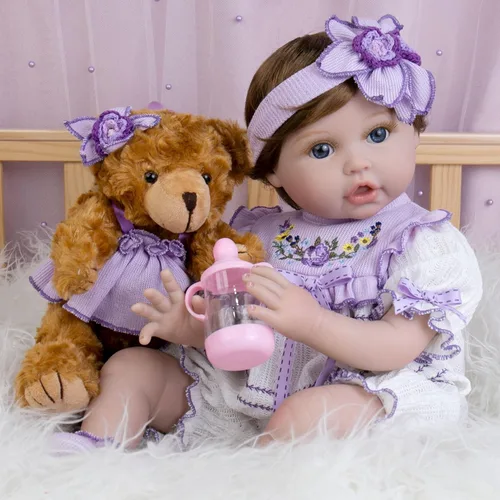 Milidool Muñecas de bebé Reborn realistas de 22 pulgadas, muñecas de bebé recién nacidas de aspecto real con accesorios completos, perfectas para