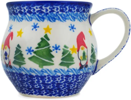 Miniatura 17 de Auténtica taza de burbujas de cerámica polaca de 13 onzas en diseño amarillo hecho a mano en Bolesławiec Polonia por Ceramika Bona + certificado