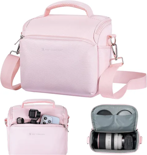 Miniatura 13 de K&F CONCEPT Bolso de bandolera para cámara pequeño estuche cruzado para cámara DSLR/SLR/Cute compacto Bolsos de hombro para fotografía
