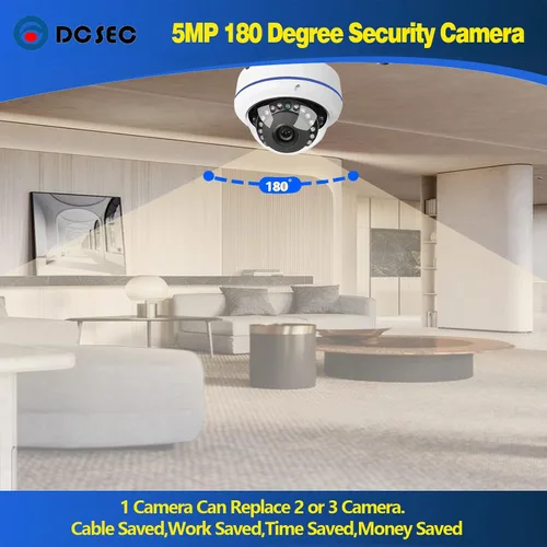 Miniatura 2 de Cámara de seguridad de domo de 5MP 4MP de 180 grados de gran angular HD-TVI/CVI/AHD/960H Analógica 4 en 1 Súper híbrida HD CCTV de vigilancia 1.7mm