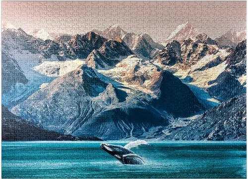 MyPuzzle Alaska Whales - Rompecabezas prémium de 1000 piezas, fabricado en Estados Unidos