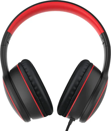 Miniatura 2 de R10 - Auriculares sobre la oreja con micrófono, auriculares de bajos estéreo ligeros y plegables con cable de 1.5M sin enredos, auriculares