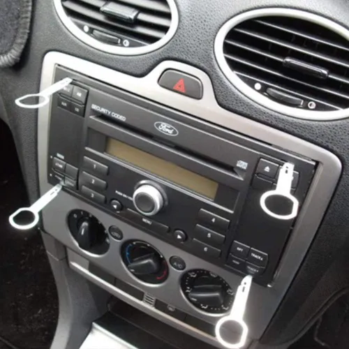 Miniatura 7 de Juego de llaves de extracción de radio para Ford, Volkswagen, Audi y Mercedes, CD de coche, DVD, anfitrión, herramienta de desmontaje de llaves de 4