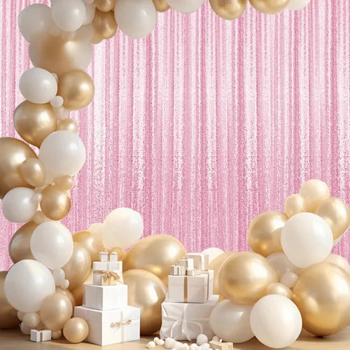 Miniatura 22 de 2 paneles de cortinas de fondo de lentejuelas verdes de 8 pies, cortinas de fondo de fotografía con purpurina para decoración de Navidad, boda