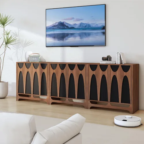Miniatura 10 de Bifins Aparador buffet con almacenamiento, gabinete de almacenamiento moderno de mediados de siglo de 31.5 pulgadas con estante ajustable y 2