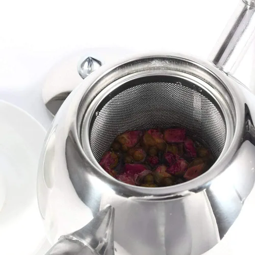 Miniatura 8 de Hervidor de agua durable del pote del café del té de la tetera del acero inoxidable con la capacidad grande del filtro (1L)