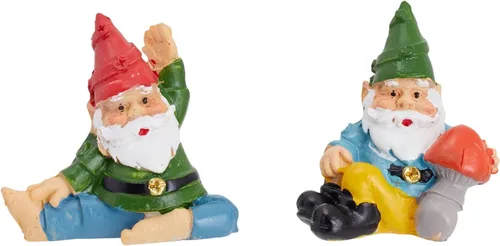 Miniatura 7 de Juvale - Juego de 4 mini gnomos de jardín, estatua al aire libre en posturas divertidas para regalos de yoga, decoración de macetas (2 pulgadas)