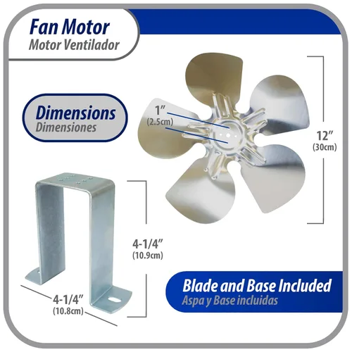 Miniatura 4 de Appli Parts APFM-341E Motor de condensador y evaporador de refrigeración de 34W 115V 60Hz 1.5A 1450rpm incluye base y aspa de ventilador de aluminio