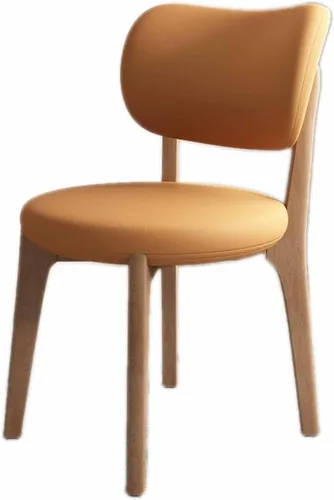 Miniatura 51 de Juego de 2 sillas de comedor tapizadas de cuero suave, sillas de comedor de madera maciza, con asiento acolchado y patas de madera para cocina, sala