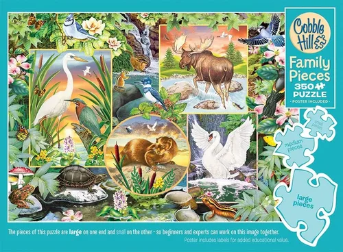 Miniatura 5 de Cobble Hill Family Piece's 350 Puzzle - River Magic - Muestra de póster incluido