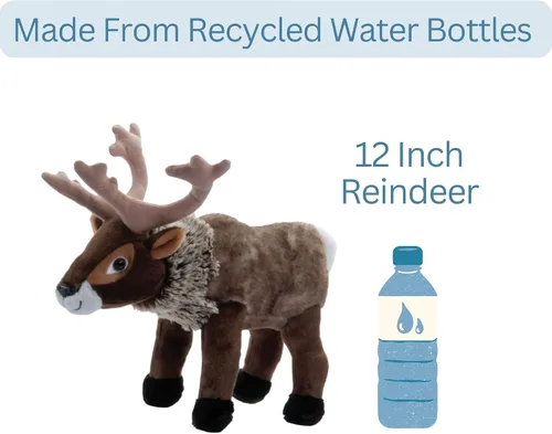 Miniatura 7 de The Petting Zoo - Muñeco de renos de peluche, regalos para niños, animales del zoológico Wild Onez, juguete de peluche Zoologee de reno de 12