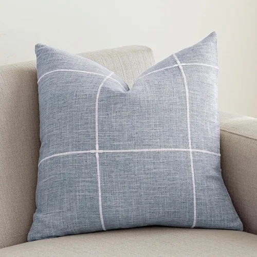 Miniatura 9 de vctops Funda de Almohada Decorativa de Algodón y Lino con Celosía Rústica Funda de Cojín Lumbar con Bordado Funda de Almohada para Sofá Dormitorio