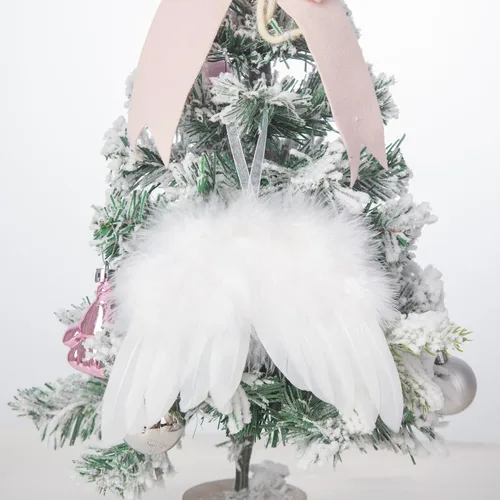 Miniatura 8 de 12 piezas de alas de ángel para adornos de Navidad, mini alas de plumas de ángel, decoración colgante para manualidades, árbol de Navidad, fiesta