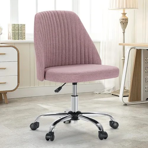 Miniatura 16 de Silla de Oficina DUMOS, Silla de Escritorio Cómoda con Ruedas, Silla Giratoria de Tocador, Sillas de Tarea con Asiento Ancho, Sillas de Computadora
