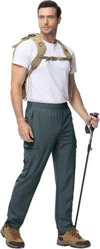 Miniatura 7 de TBMPOY Men's Hiking Pants Quick Dry Lightweight Stretch Wind Outdoor Causal Cargo Work Pants with 5 Pockets