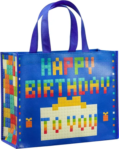 Miniatura 10 de Loveinside Bolsas grandes de regalo recicladas con asas, bolsa de regalo reutilizable para fiestas de cumpleaños para niños, bolsa de compras – 16 x
