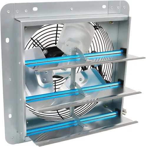 Miniatura 9 de HOSTIC Persiana de aluminio de 10 pulgadas con ventilador montado en la pared, adecuado para sótano, invernadero, cobertizo, ático, garaje