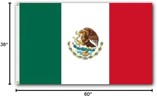 Miniatura 6 de Bandera para exteriores de SSK de poliéster resistente al clima por ambos lados. Tamaño grande: 3 pies por 5 pies, México