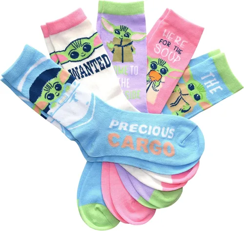 Miniatura 2 de STAR WARS JuniorsLadies Baby Yoda Crew Socks 5 Pair Pack Size 4-10