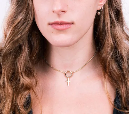 Miniatura 42 de Collar de cruz de oro para mujer, collares con colgante de cruz minimalista, longitud de 16 a 18 pulgadas, joyería cristiana hecha a mano, regalo