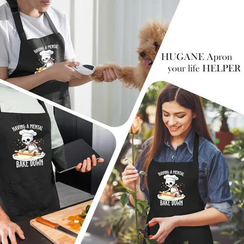 Miniatura 4 de Divertido delantal de esqueleto para hornear con bolsillos, para amantes de la repostería, panadero, regalos para hornear mental, impermeable