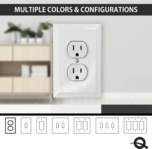 Miniatura 6 de Questech Cubiertas de tomacorrientes, placas de pared dúplex individuales, placas de interruptor de 1 banda, tamaño estándar, cubiertas de toma