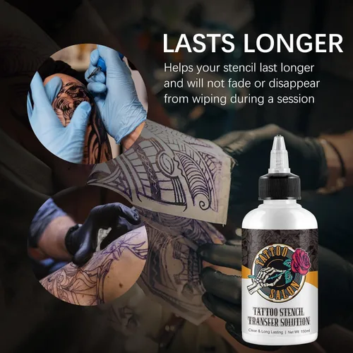 Miniatura 4 de Solución de gel de transferencia de plantillas de tatuaje, 5.1 fl oz de gel profesional para plantillas de tatuaje, gel de crema de transferencia